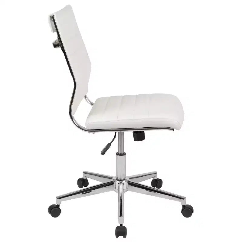 Chaise de bureau pivotante de direction contemporaine en similicuir avec dossier mi-haut sans accoudoirs Flash Furniture