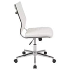Chaise de bureau pivotante de direction contemporaine en similicuir avec dossier mi-haut sans accoudoirs Flash Furniture