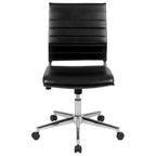 Chaise de bureau pivotante de direction contemporaine en similicuir avec dossier mi-haut sans accoudoirs Flash Furniture