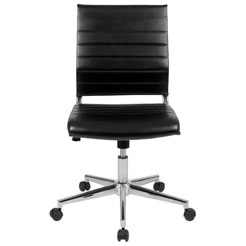 Chaise de bureau pivotante de direction contemporaine en similicuir avec dossier mi-haut sans accoudoirs Flash Furniture