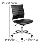 Chaise de bureau pivotante de direction contemporaine en similicuir avec dossier mi-haut sans accoudoirs Flash Furniture