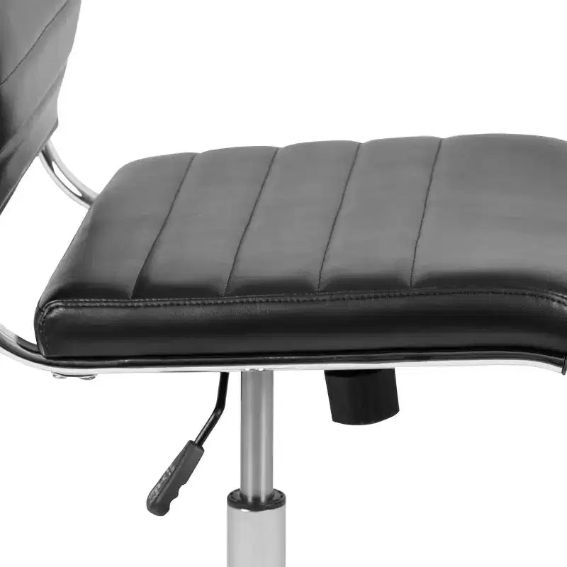 Chaise de bureau pivotante de direction contemporaine en similicuir avec dossier mi-haut sans accoudoirs Flash Furniture