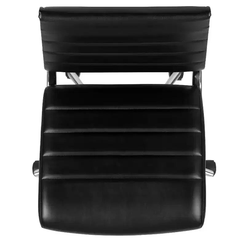 Chaise de bureau pivotante de direction contemporaine en similicuir avec dossier mi-haut sans accoudoirs Flash Furniture