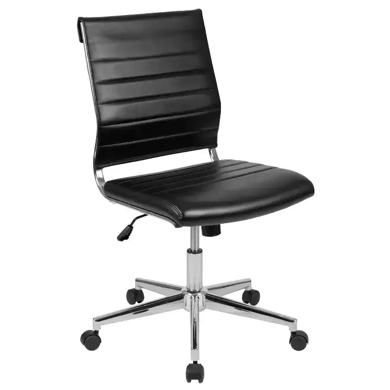 Chaise de bureau pivotante de direction contemporaine en similicuir avec dossier mi-haut sans accoudoirs Flash Furniture