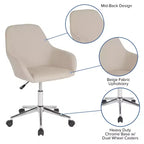 Chaise de bureau mi-hauteur Flash Furniture Cortana pour la maison et le bureau