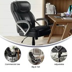 Flash Furniture HERCULES Series Grand & Tall, capacité de 226 kg, fauteuil de bureau ergonomique pivotant en LeatherSoft avec assise extra large