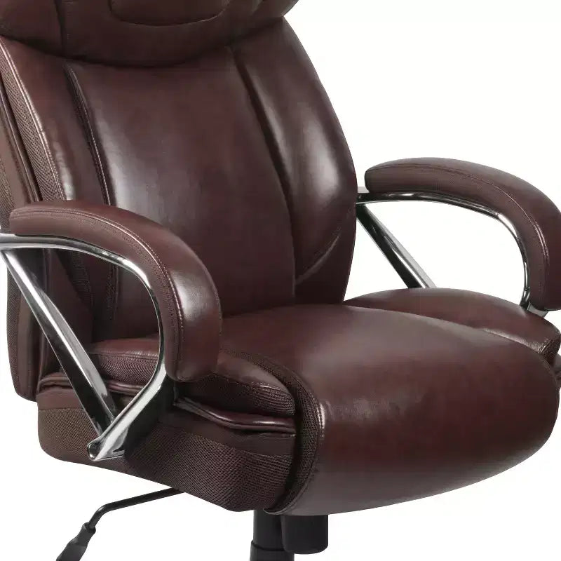 Flash Furniture HERCULES Series Grand & Tall, capacité de 226 kg, fauteuil de bureau ergonomique pivotant en LeatherSoft avec assise extra large