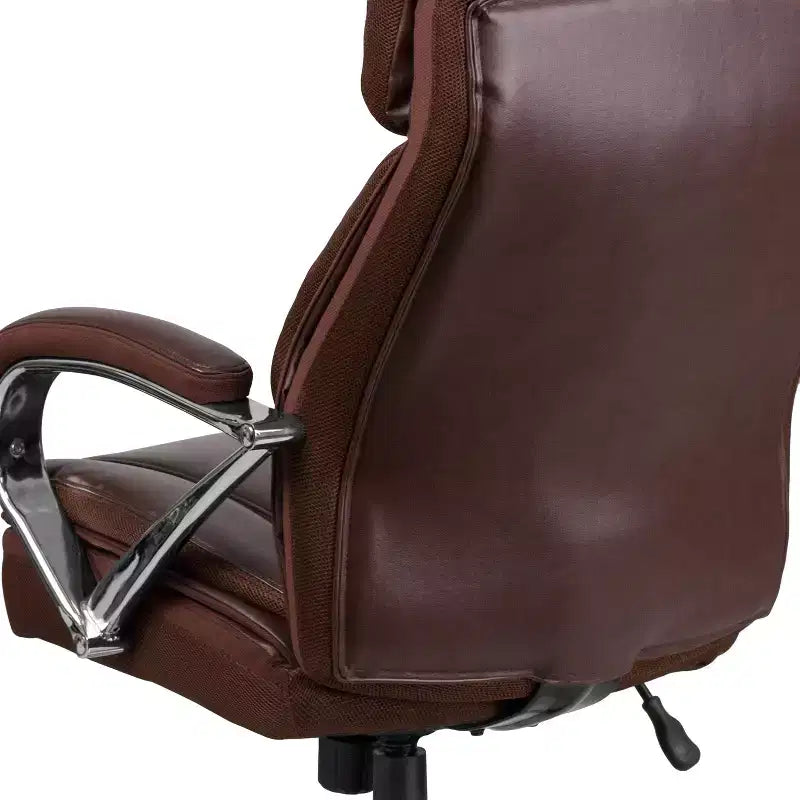 Flash Furniture HERCULES Series Grand & Tall, capacité de 226 kg, fauteuil de bureau ergonomique pivotant en LeatherSoft avec assise extra large