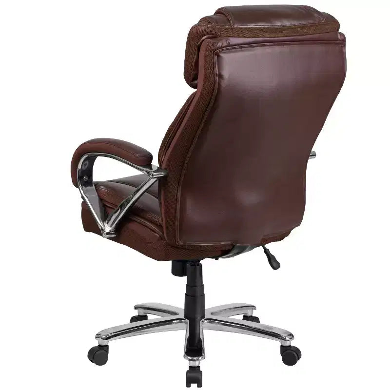Flash Furniture HERCULES Series Grand & Tall, capacité de 226 kg, fauteuil de bureau ergonomique pivotant en LeatherSoft avec assise extra large