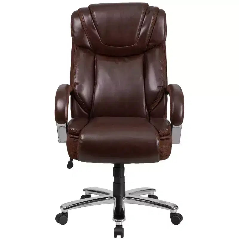 Flash Furniture HERCULES Series Grand & Tall, capacité de 226 kg, fauteuil de bureau ergonomique pivotant en LeatherSoft avec assise extra large