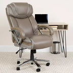 Flash Furniture HERCULES Series Grand & Tall, capacité de 226 kg, fauteuil de bureau ergonomique pivotant en LeatherSoft avec assise extra large
