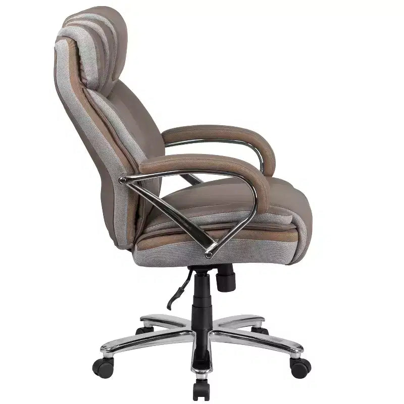Flash Furniture HERCULES Series Grand & Tall, capacité de 226 kg, fauteuil de bureau ergonomique pivotant en LeatherSoft avec assise extra large