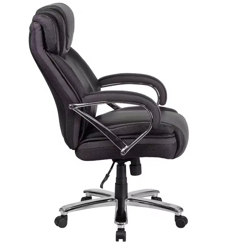 Flash Furniture HERCULES Series Grand & Tall, capacité de 226 kg, fauteuil de bureau ergonomique pivotant en LeatherSoft avec assise extra large