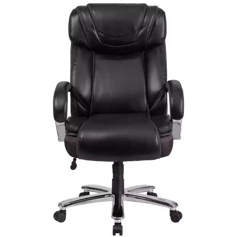 Flash Furniture HERCULES Series Grand & Tall, capacité de 226 kg, fauteuil de bureau ergonomique pivotant en LeatherSoft avec assise extra large