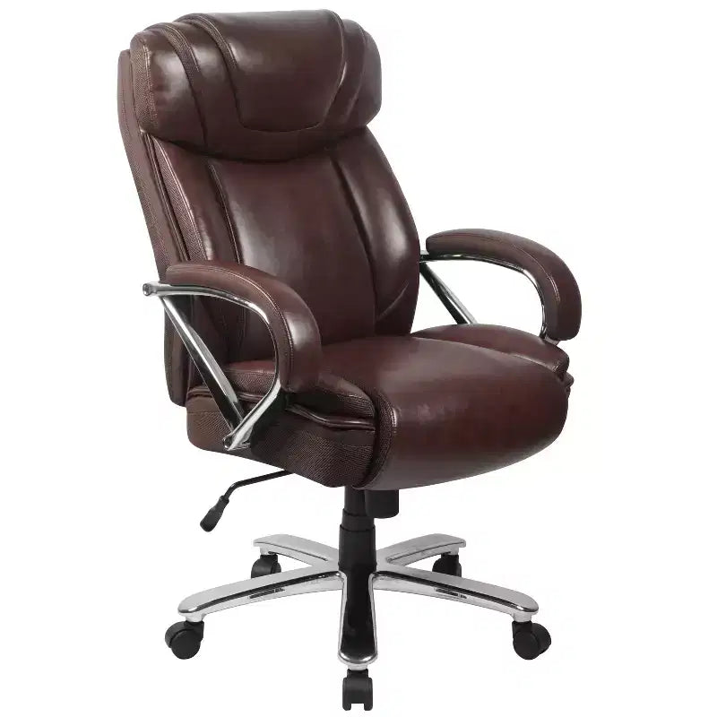 Flash Furniture HERCULES Series Grand & Tall, capacité de 226 kg, fauteuil de bureau ergonomique pivotant en LeatherSoft avec assise extra large