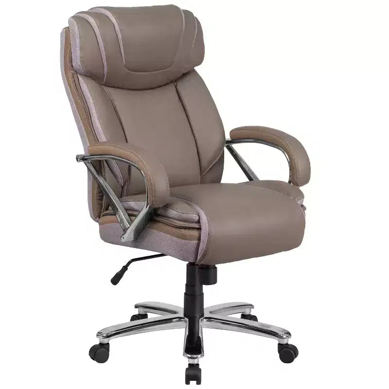 Flash Furniture HERCULES Series Grand & Tall, capacité de 226 kg, fauteuil de bureau ergonomique pivotant en LeatherSoft avec assise extra large