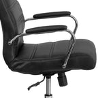 Fauteuil de bureau de direction pivotant Flash Furniture à dossier haut avec structure et accoudoirs en métal