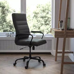 Fauteuil de bureau de direction pivotant Flash Furniture à dossier haut avec structure et accoudoirs en métal