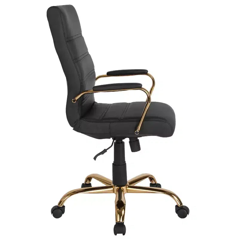 Fauteuil de bureau de direction pivotant Flash Furniture à dossier haut avec structure et accoudoirs en métal