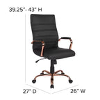 Fauteuil de bureau de direction pivotant Flash Furniture à dossier haut avec structure et accoudoirs en métal