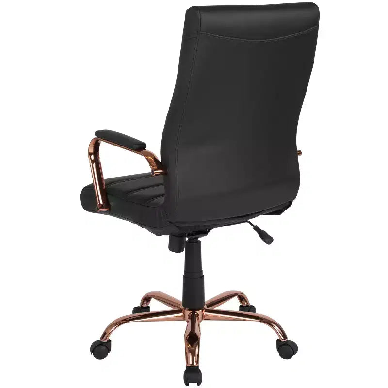 Fauteuil de bureau de direction pivotant Flash Furniture à dossier haut avec structure et accoudoirs en métal