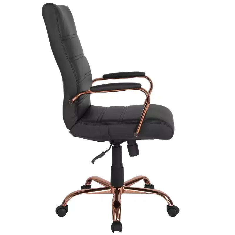 Fauteuil de bureau de direction pivotant Flash Furniture à dossier haut avec structure et accoudoirs en métal