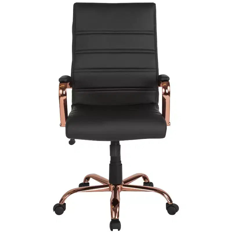 Fauteuil de bureau de direction pivotant Flash Furniture à dossier haut avec structure et accoudoirs en métal