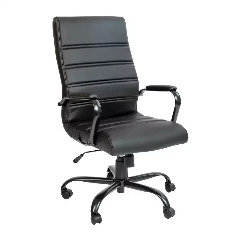 Fauteuil de bureau de direction pivotant Flash Furniture à dossier haut avec structure et accoudoirs en métal