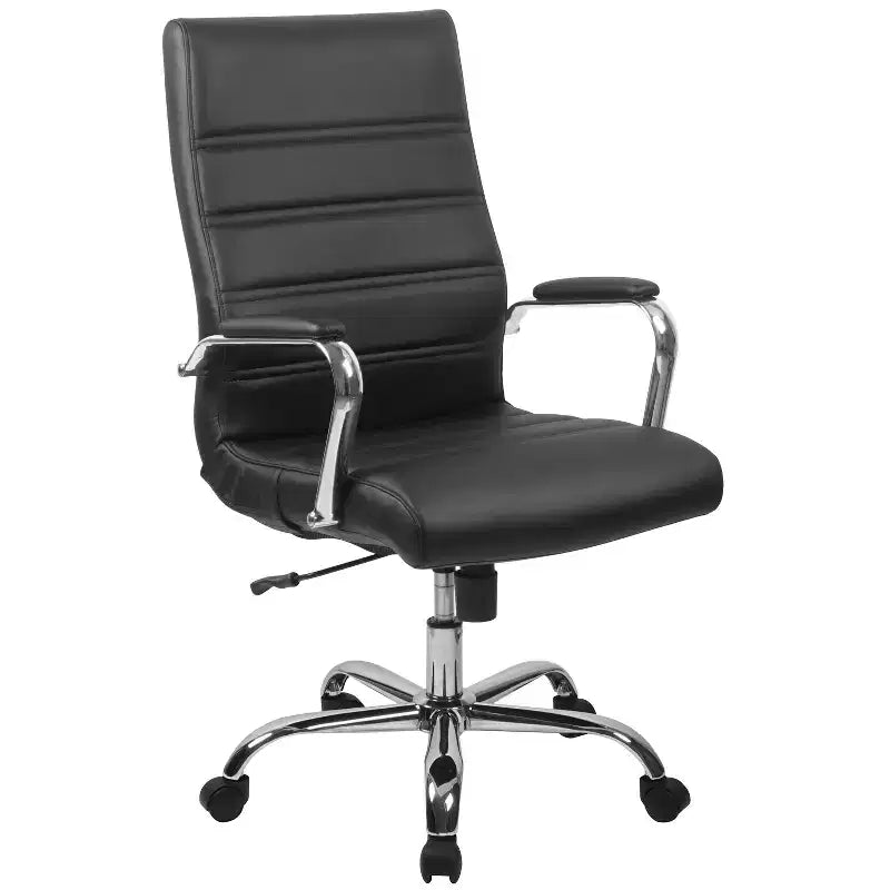 Fauteuil de bureau de direction pivotant Flash Furniture à dossier haut avec structure et accoudoirs en métal