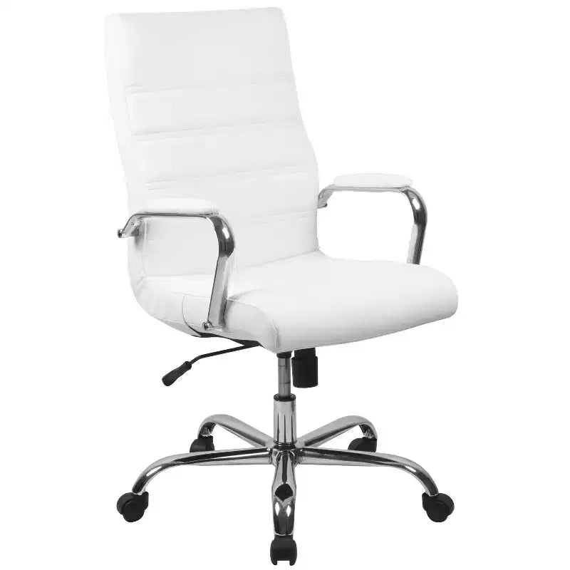 Fauteuil de bureau de direction pivotant Flash Furniture à dossier haut avec structure et accoudoirs en métal