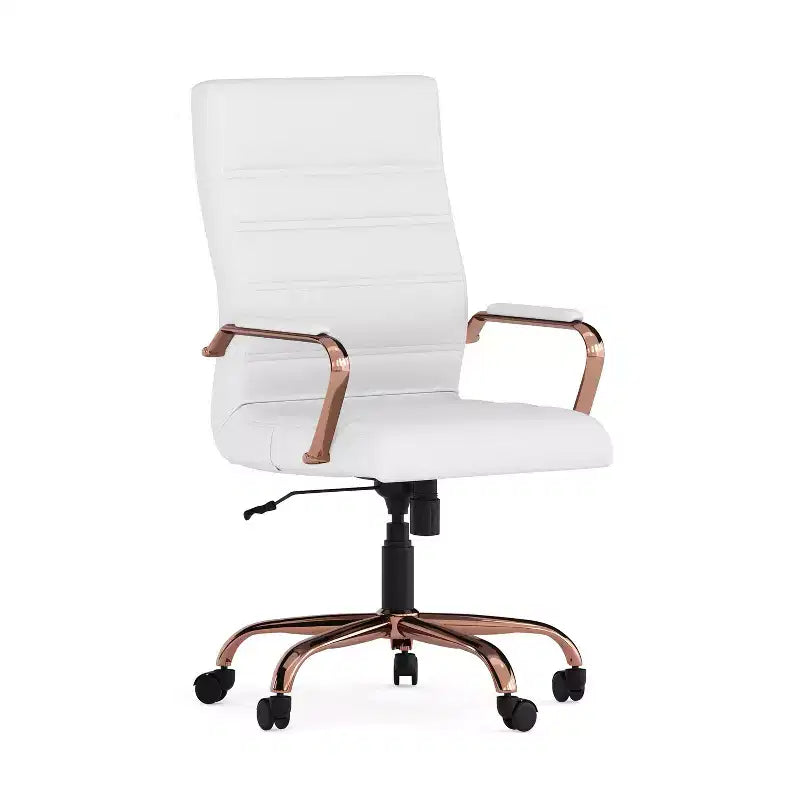 Fauteuil de bureau de direction pivotant Flash Furniture à dossier haut avec structure et accoudoirs en métal