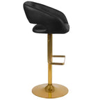 Tabouret de bar contemporain Flash Furniture en vinyle, réglable en hauteur, avec dossier mi-haut arrondi