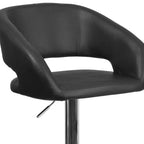 Tabouret de bar contemporain Flash Furniture en vinyle, réglable en hauteur, avec dossier mi-haut arrondi