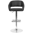 Tabouret de bar contemporain Flash Furniture en vinyle, réglable en hauteur, avec dossier mi-haut arrondi