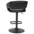 Tabouret de bar contemporain Flash Furniture en vinyle, réglable en hauteur, avec dossier mi-haut arrondi