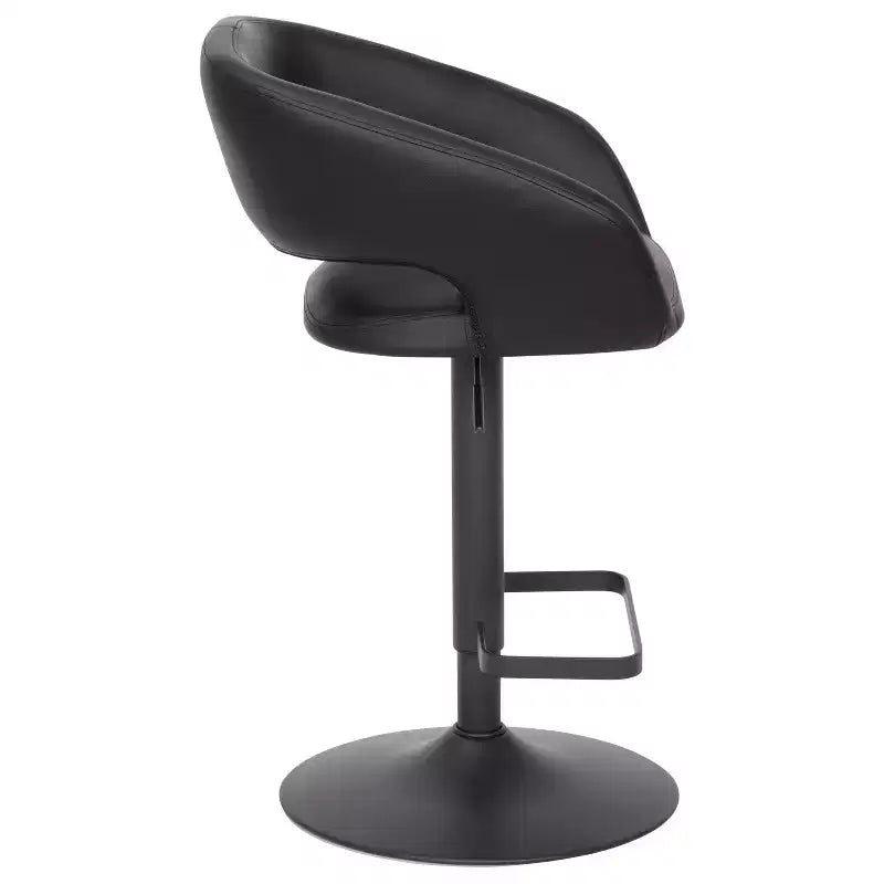 Tabouret de bar contemporain Flash Furniture en vinyle, réglable en hauteur, avec dossier mi-haut arrondi