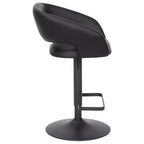 Tabouret de bar contemporain Flash Furniture en vinyle, réglable en hauteur, avec dossier mi-haut arrondi