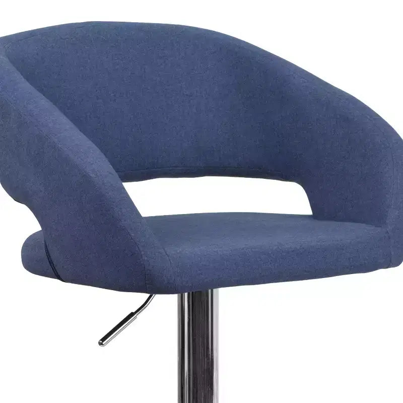 Tabouret de bar contemporain Flash Furniture en vinyle, réglable en hauteur, avec dossier mi-haut arrondi
