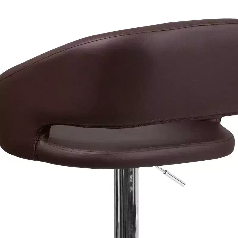 Tabouret de bar contemporain Flash Furniture en vinyle, réglable en hauteur, avec dossier mi-haut arrondi