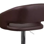 Tabouret de bar contemporain Flash Furniture en vinyle, réglable en hauteur, avec dossier mi-haut arrondi