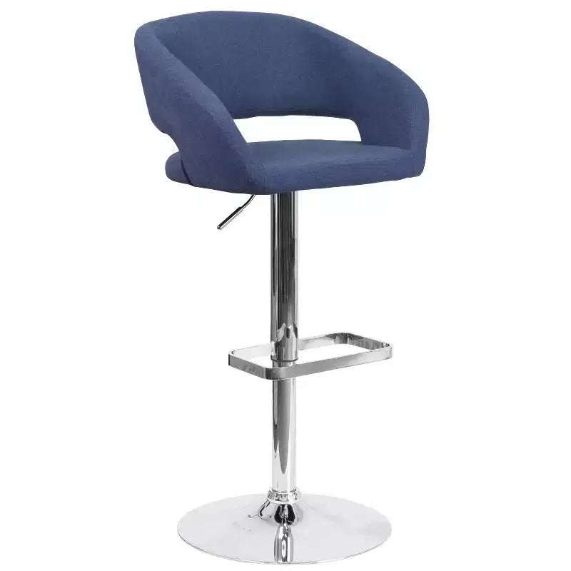 Tabouret de bar contemporain Flash Furniture en vinyle, réglable en hauteur, avec dossier mi-haut arrondi