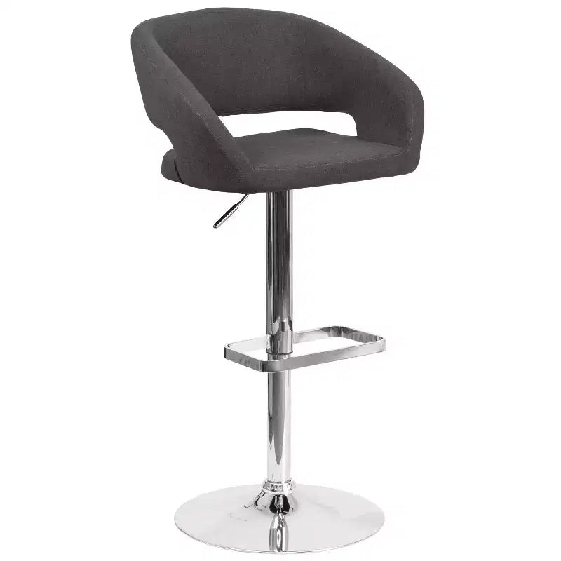 Tabouret de bar contemporain Flash Furniture en vinyle, réglable en hauteur, avec dossier mi-haut arrondi