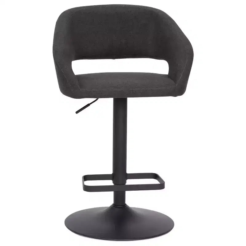 Tabouret de bar contemporain Flash Furniture en vinyle, réglable en hauteur, avec dossier mi-haut arrondi
