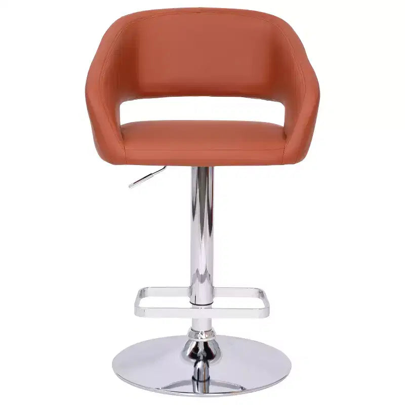 Tabouret de bar contemporain Flash Furniture en vinyle, réglable en hauteur, avec dossier mi-haut arrondi