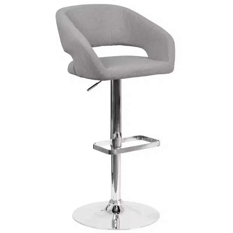 Tabouret de bar contemporain Flash Furniture en vinyle, réglable en hauteur, avec dossier mi-haut arrondi