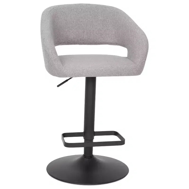 Tabouret de bar contemporain Flash Furniture en vinyle, réglable en hauteur, avec dossier mi-haut arrondi