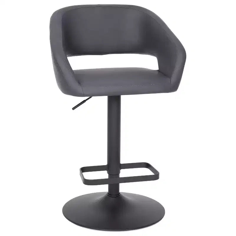 Tabouret de bar contemporain Flash Furniture en vinyle, réglable en hauteur, avec dossier mi-haut arrondi