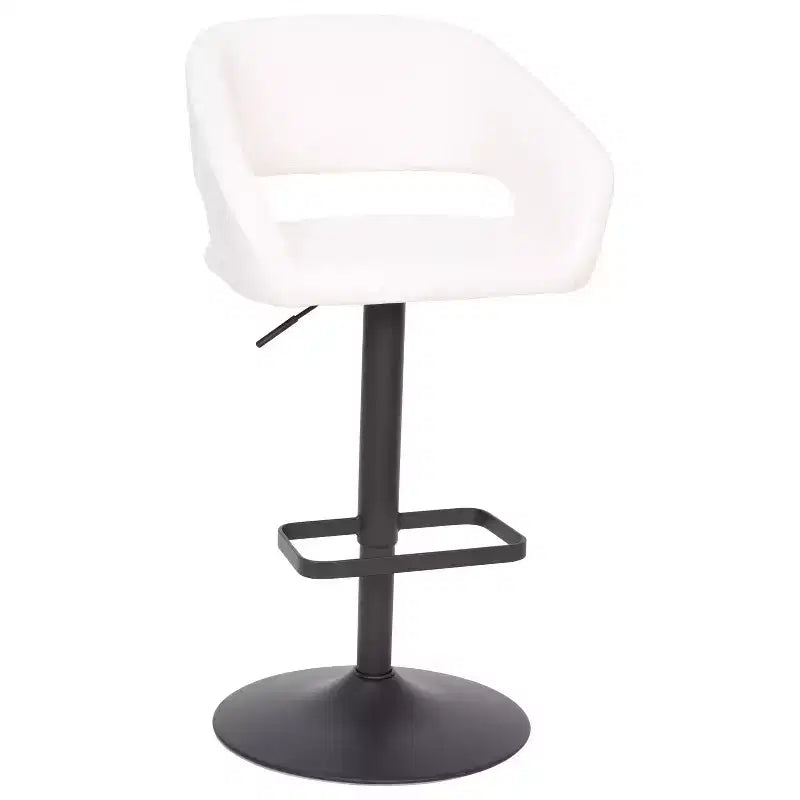 Flash Furniture Contemporary Vinyl Adjustable Height Barstool with Rounded Mid-Back