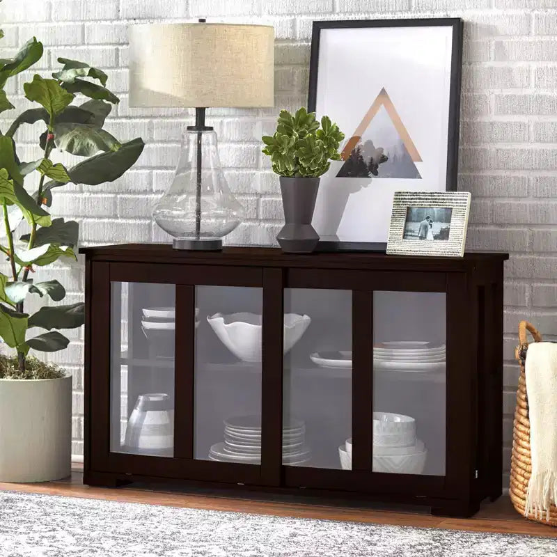 Meuble de rangement empilable Pacific Buylateral avec portes coulissantes en verre