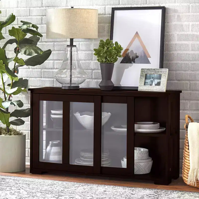 Meuble de rangement empilable Pacific Buylateral avec portes coulissantes en verre